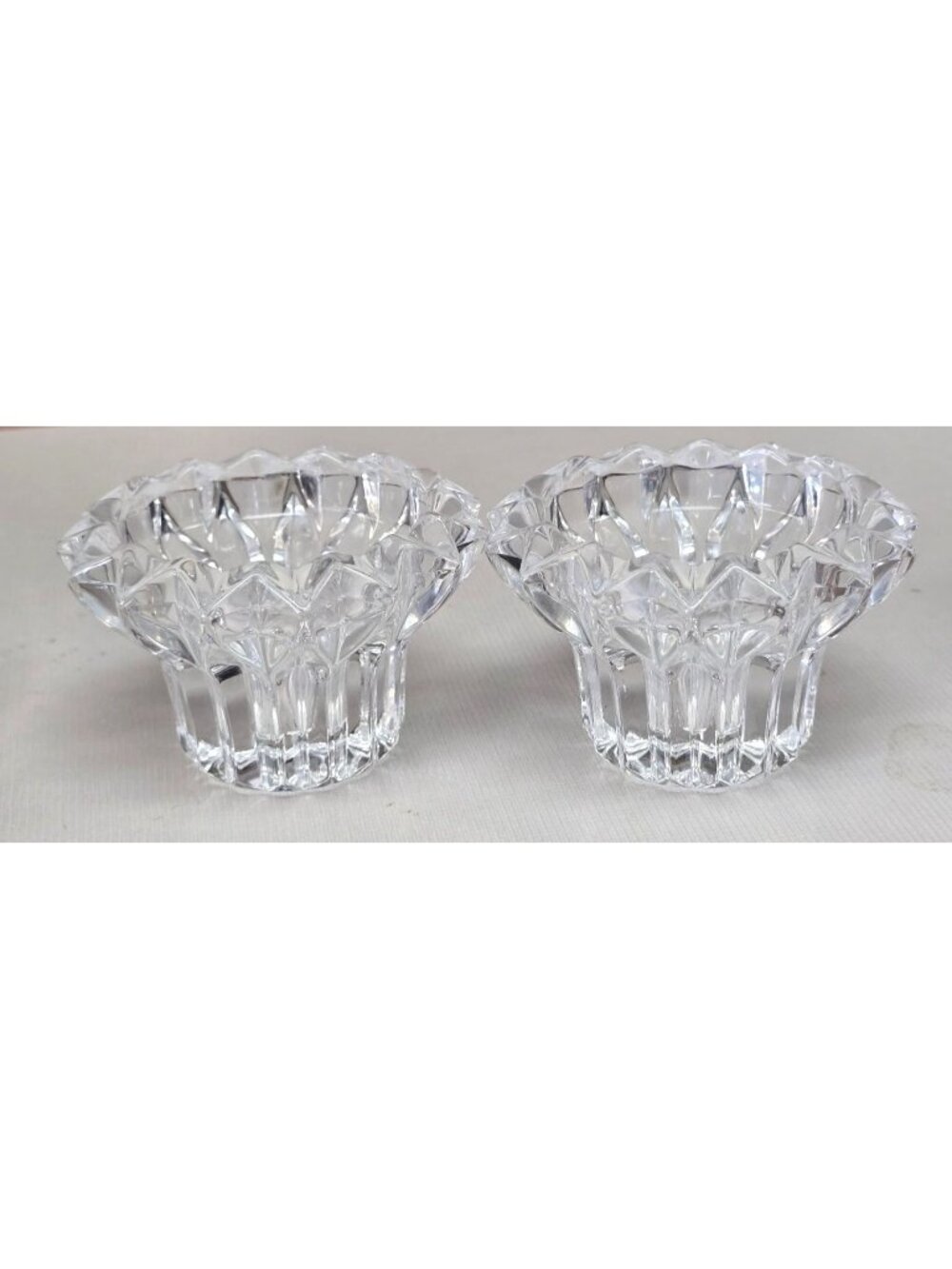 Clear Crystal Cut Glass Votive Candle Holders